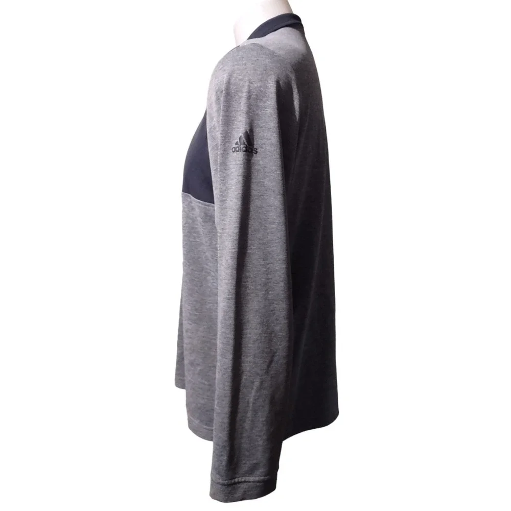 Adidas Pullover Golf Shirt L Men's Large Logo DLS‎ Christian Brothers Gray